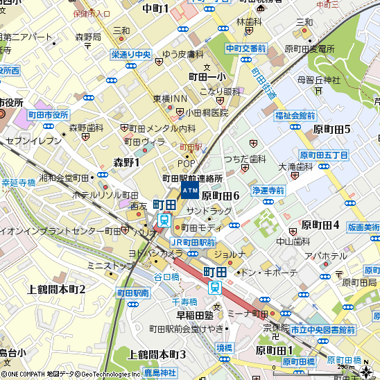 小田急町田駅第二付近の地図